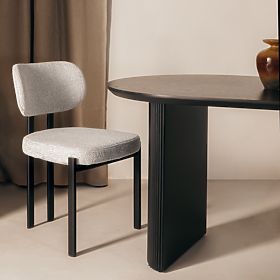 Tapicerowane krzesło Flare, beżowe/czarne nogi, lectus