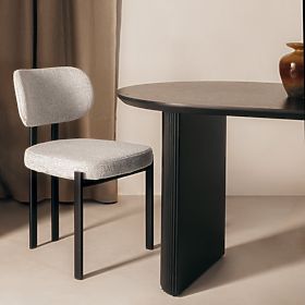 Tapicerowane krzesło Flare, beżowe/czarne nogi, lectus