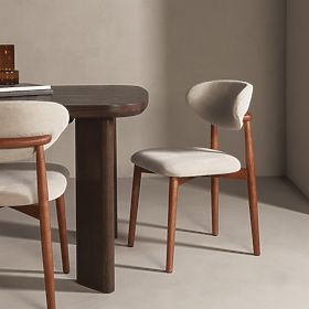 Tapicerowane krzesło Merano beżowe/jasny orzech