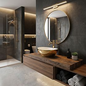 Umywalka nablatowa Rea Sofia Gold / White