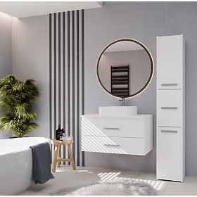 WISZĄCA SZAFKA ŁAZIENKOWA NEL 80 BIAŁA Z 2 SZUFLADAMI POD UMYWALKĘ