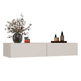 Wisząca Toaletka Kosmetyczna MIKA 110 cm 2 Szuflady do Sypialni KAŠMÍR Beżowy