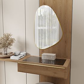 Wiszące lustro w złotej ramie Libia, 76x51 cm, nieregularny kształt