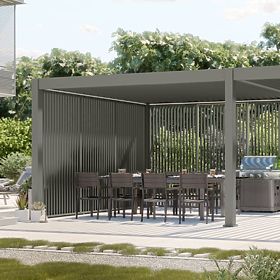 Wolnostojąca pergola ogrodowa Lumera z aluminium, 4x8 m, bioklimatyczna, oświetlenie LED, elektryczn