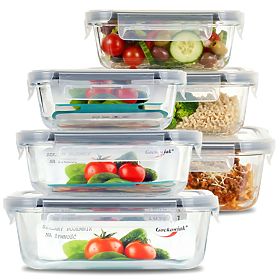 Zestaw 6 szklanych pojemników na żywność AMALFI