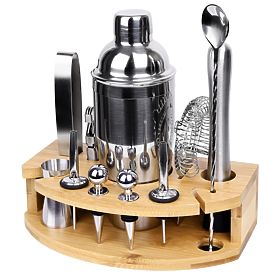 Zestaw barmański CHESTER chromowany 12 elementów