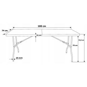 Zestaw cateringowy FETA WHITE 180 cm + 6 krzeseł BASICO
