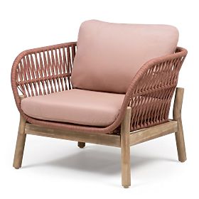 Zestaw mebli ogrodowych Fiorentino wygląd teakowy, plecionka, jasne drewno akacjowe FSC, terakota, z