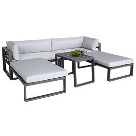 Zestaw mebli ogrodowych SANTO szary aluminium