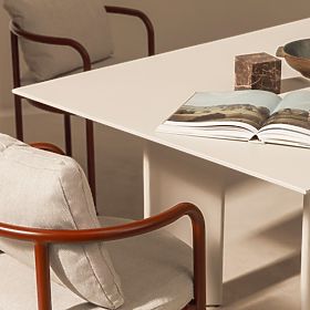 Zestaw ogrodowy Amarello, stół 220 cm + 6 krzeseł, aluminiowy, jasnobeżowy/bordowy brąz