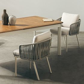 Zestaw ogrodowy Porticato, stół rozkładany 211-300 cm + 6 krzeseł, drewno akacjowe FSC, wygląd teako