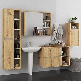 ZESTAW WISZĄCYCH MEBLI ŁAZIENKOWYCH VAMI DĄB ARTISAN / KASZMIR